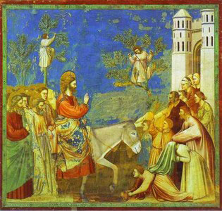 Jesus Palm Sunday - Giotto di Bonde, Entry into Jerusalem 1304-06, Fresco, Cappella Scrovegni Arena Chapel, Padua